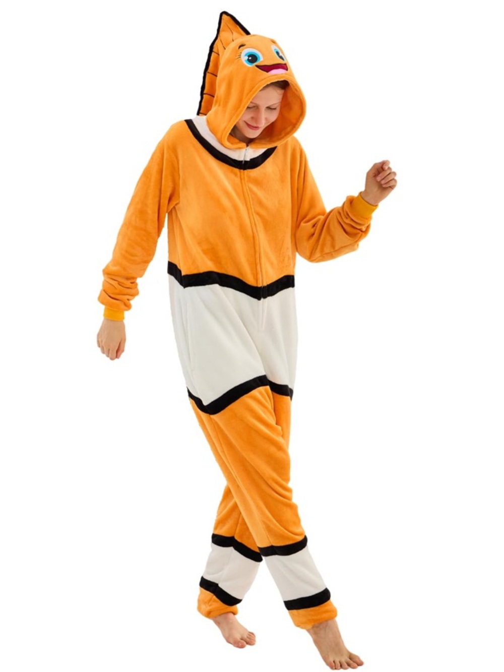 NWOT Nemo Clown Fish Halloween Costume Cosplay Onesie Pajamas